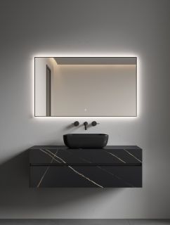 Зеркало с подсветкой Armadi Art 543-120-GM 120 см оружейная сталь